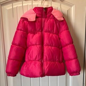 Kids Pink Puffer Jacket. Hooded. Size 6X. Great condition. Hardly used.